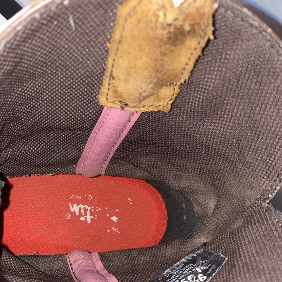 Justin Gypsy Boot Pink Brown Leather Women Western Cowboy Round Toe 9.5 - Picture 12 of 13